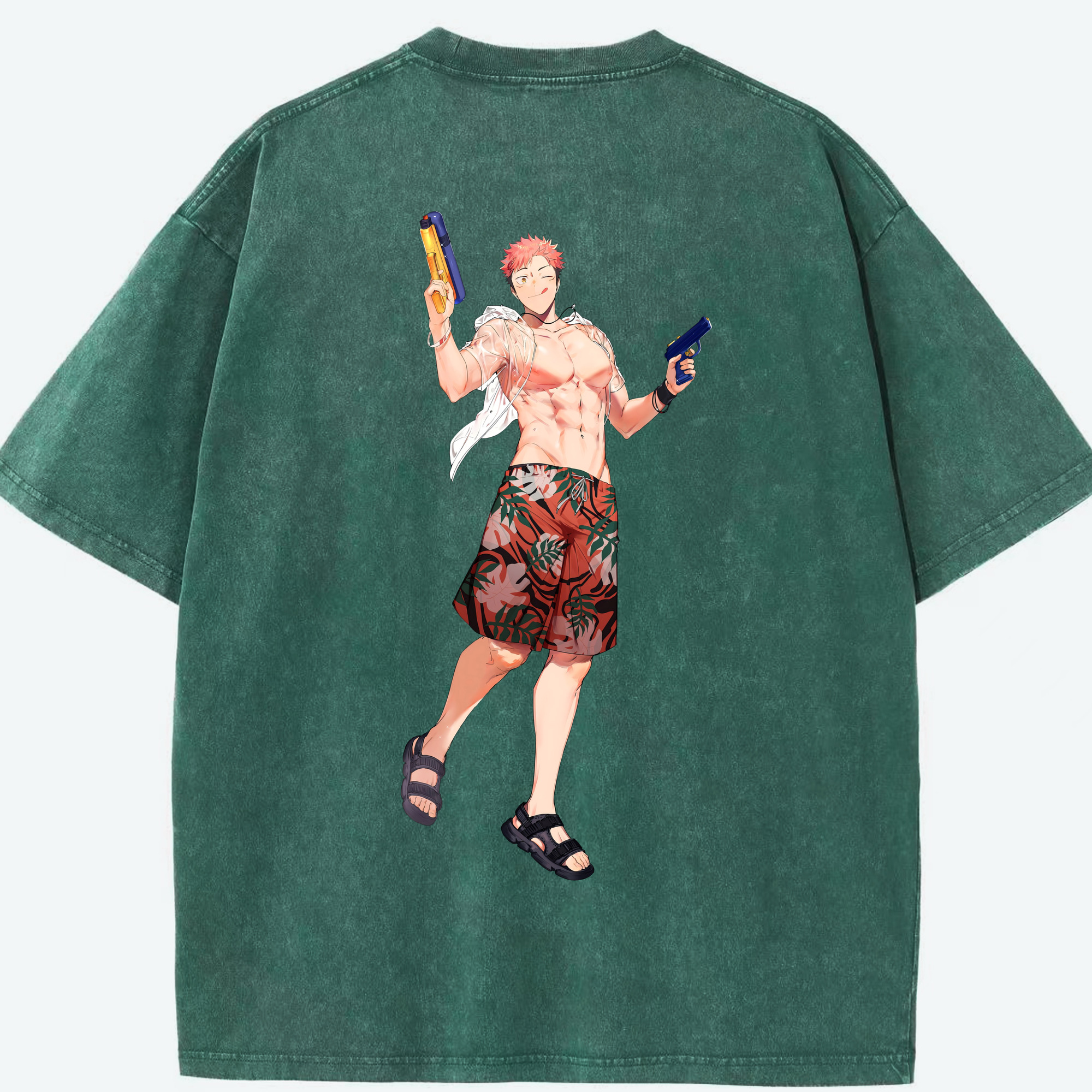（画像用） 呪術廻戦 Jujutsu Kaisen 綿100% ヴィンテージ風 半袖Tシャツ（背面プリント）